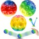 Gxlaihly Pack of 4 Astro Jump Ball, Moon Ball, High Jumping Rubber Ball, Bounce Ball, Space Jump Ball, Suitable for Children and Adults (Camouflage Colour)