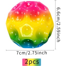 JOKILY Moon Ball, Mini Jump Ball, Rainbow Moon Ball, Jump Ball, 6.6 cm Super High Bouncing Lightweight for Children, Jumping Ball, Bouncy Balls, Interactive Toy for Stress Relief (A)