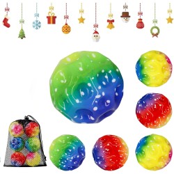 KrisiAnna Astro Jump Ball Rainbow 6 Pieces with Mesh Bag High Jumps Jump Ball 7 cm Jumps Rubber Ball for Children Space Ball Bouncing Ball for Party Games, Sports Training, Outdoor Sports