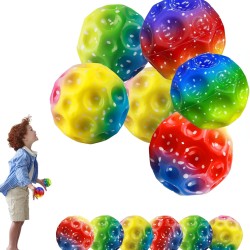 WDJLNZB 6 pieces Astro jump ball, high jumping rubber ball, moon ball, moon ball, lava ball, a banging noise, mini bouncing ball toy, bouncy balls for kids party gift (xuancai)