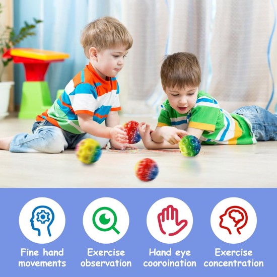 WDJLNZB 6 pieces Astro jump ball, high jumping rubber ball, moon ball, moon ball, lava ball, a banging noise, mini bouncing ball toy, bouncy balls for kids party gift (xuancai)