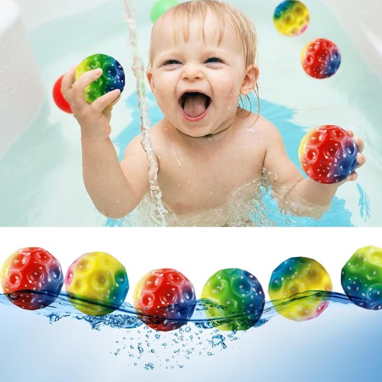 WDJLNZB 6 pieces Astro jump ball, high jumping rubber ball, moon ball, moon ball, lava ball, a banging noise, mini bouncing ball toy, bouncy balls for kids party gift (xuancai)