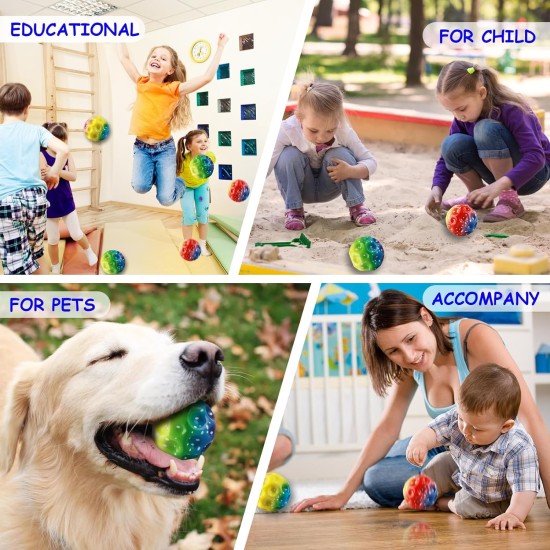 WDJLNZB 6 pieces Astro jump ball, high jumping rubber ball, moon ball, moon ball, lava ball, a banging noise, mini bouncing ball toy, bouncy balls for kids party gift (xuancai)
