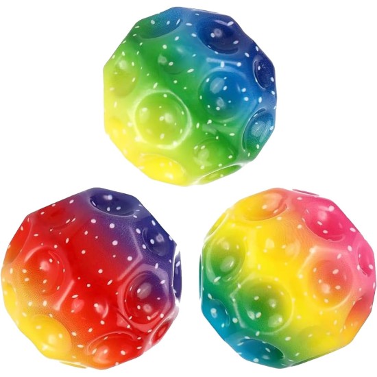 Yefun Pack of 3 Moon Ball, Space Ball, Jump Ball, Extreme High Bouncing Ball, Super High Bouncing Space Ball, Improve Hand-Eye Coordination, Easy to Grip and Catch (Rainbow) Yefun Pack of 3 Moon Ball, Space Ball, Jump Ball, Extreme High Bouncing Ball, Super High Bouncing Space Ball, Improve Hand-Eye Coordination, Easy to Grip and Catch (Rainbow)