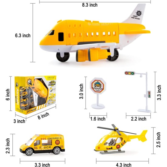Tuko Transport Cargo Airplane Car Toy Play Set for 3+ Years Old Boys and Girls(Yellow) Tuko Transport Cargo Airplane Car Toy Play Set for 3+ Years Old Boys and Girls(Yellow)
