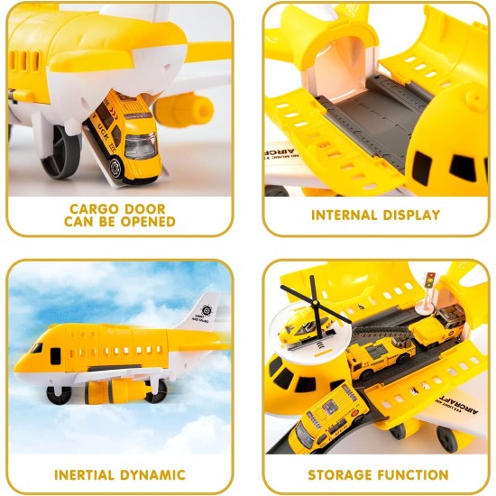 Tuko Transport Cargo Airplane Car Toy Play Set for 3+ Years Old Boys and Girls(Yellow) Tuko Transport Cargo Airplane Car Toy Play Set for 3+ Years Old Boys and Girls(Yellow)