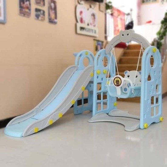 Kids Slide and Swing Set, 4-in-1 Indoor Playground w/Extra-long Slide, Height Adjustable Swing,for Kids 18+ Months Old,Playground Outdoor Indoor Activity Sports Center Gym Kids Slide and Swing Set, 4-in-1 Indoor Playground w/Extra-long Slide, Height Adjustable Swing,for Kids 18+ Months Old,Playground Outdoor Indoor Activity Sports Center Gym