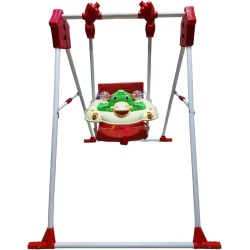 Duck Toddler Swing Set, for Indoor Outdoor Play, Sturdy Safety Seat and Foldable Metal Swing Stand Easy to Assemble and Store at Home