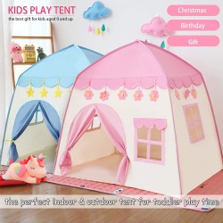 Children's Play Tent Play Tent for Children with Star Lights Children's Tent Princess Castle Play Tent Teepee Tent Children's Play House for Indoor and Outdoor Toy Birthday Christmas Gift (Pink)