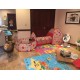 DACHUI Kids Play Tent with Tunnel and Ball Pit with Zippered Storage Bag, Children's Play Tents Playhouse for Baby Indoor Outdoor Playground (Red)