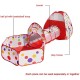 DACHUI Kids Play Tent with Tunnel and Ball Pit with Zippered Storage Bag, Children's Play Tents Playhouse for Baby Indoor Outdoor Playground (Red)
