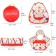 DACHUI Kids Play Tent with Tunnel and Ball Pit with Zippered Storage Bag, Children's Play Tents Playhouse for Baby Indoor Outdoor Playground (Red)
