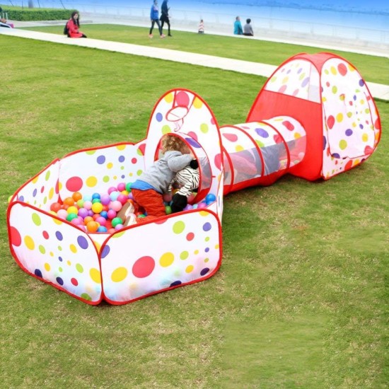 DACHUI Kids Play Tent with Tunnel and Ball Pit with Zippered Storage Bag, Children's Play Tents Playhouse for Baby Indoor Outdoor Playground (Red) DACHUI Kids Play Tent with Tunnel and Ball Pit with Zippered Storage Bag, Children's Play Tents Playhouse for Baby Indoor Outdoor Playground (Red)