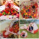 DACHUI Kids Play Tent with Tunnel and Ball Pit with Zippered Storage Bag, Children's Play Tents Playhouse for Baby Indoor Outdoor Playground (Red)