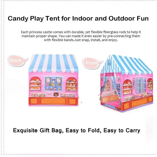 Fantastic-Kids-Toys Candy House Waterproof Kids Play Tent Princess Play Tent for 8 Year Old Kids Girls Boys (104cm x 69cm x 93cm) Fantastic-Kids-Toys Candy House Waterproof Kids Play Tent Princess Play Tent for 8 Year Old Kids Girls Boys (104cm x 69cm x 93cm)