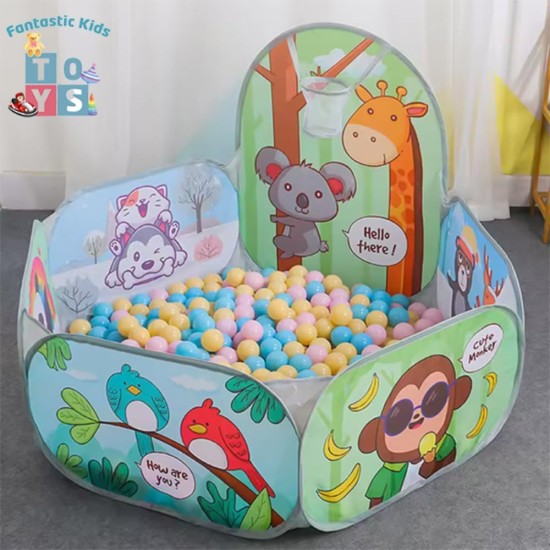 Fantastic-Kids-Toys Core Open House with Mini Basket Ball with 50 Balls (Green)
