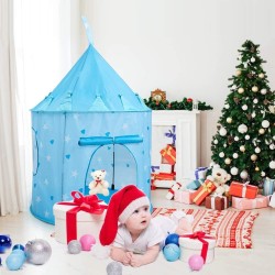 Fantastic-Kids-Toys Pop Up Princess Castle Play Tent Indoor Outdoor Portable Foldable Castle Play Tent (Blue) Size (Height 135)* (W105)