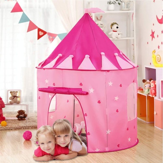 Fantastic-Kids-Toys Princess Pop Up Castle Play Tent Indoor Outdoor Portable Folding Castle Play Tent (Pink) Size (Height 135)* (W105)