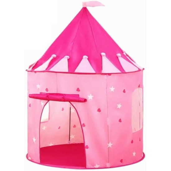 Fantastic-Kids-Toys Princess Pop Up Castle Play Tent Indoor Outdoor Portable Folding Castle Play Tent (Pink) Size (Height 135)* (W105)