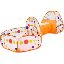 Generic Fantastic-Kids-Toys 3 in 1 Foldable Kids Tent, Core Tub, Tunnel and Tub, Early Stimulation, Easy Assembly, for Kids and Pets, Home Playhouse, Indoor and Outdoor Use (Orange)0