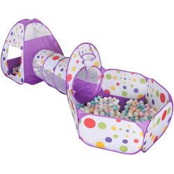 Generic Fantastic-Kids-Toys 3 in 1 Foldable Kids Tent, Core Tub, Tunnel and Tub, Early Stimulation, Easy Assembly, for Kids and Pets, Home Playhouse, Indoor and Outdoor Use (Moove)