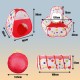 JunYY 3 in 1 Children's Tent, Ball Pit + Playhouse + Play Tunnel, Foldable Play Play Tent for Children Outdoor Indoor Garden Toys Boys Girls, Balls Not Included, Red JunYY 3 in 1 Children's Tent, Ball Pit + Playhouse + Play Tunnel, Foldable Play Play Tent for Children Outdoor Indoor Garden Toys Boys Girls, Balls Not Included, Red