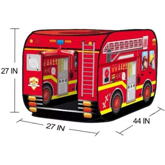 Kids Fire Truck Play Tent with Foldable Top and Back Slots Kids Fire Truck Play Tent with Foldable Top and Back Slots