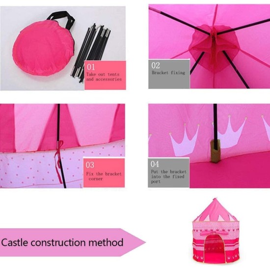 Kids Play Tent Toddler Playhouse Prince Princess Castle Foldable Pop Up Kids Tent with Carrying Bag for Gifts Girls Boys Indoor Outdoor Use Kids Play Tent Toddler Playhouse Prince Princess Castle Foldable Pop Up Kids Tent with Carrying Bag for Gifts Girls Boys Indoor Outdoor Use