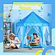 Princess Tent for Girls,Boys Kids Play Tent with Lights Blue Castle Kids Toys for Girls Playhouse Indoor and Outdoor Games (Blue)