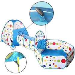 TRAVER DREAM Travel Dream Foldable Kids Toddler Pop Up Play Tent with Tunnel and Ball Pit with Zippered Storage Bag for Kids Indoor Outdoor Playhouse Children Play Gaming Toys