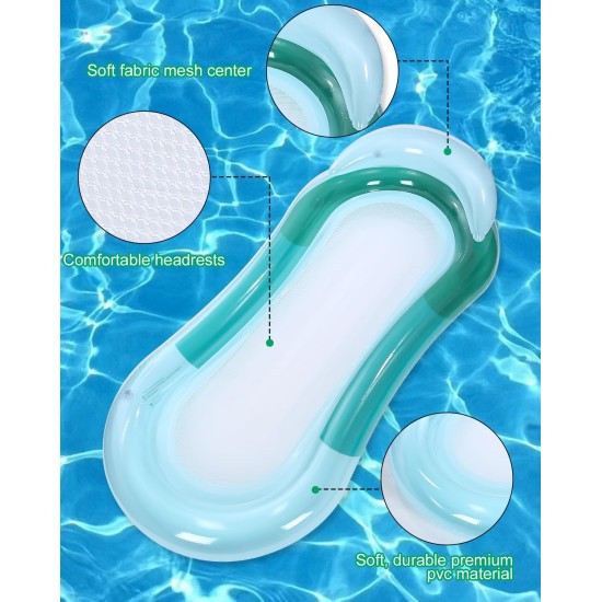 Birshe Floating Bed, Inflatable Swimming Pool Hammock, Inflatable Floating Sun Lounger, Swimming Pool Float, Hammock, Green Rafts with Headrest for Swimming Pool, Beach Outdoors Birshe Floating Bed, Inflatable Swimming Pool Hammock, Inflatable Floating Sun Lounger, Swimming Pool Float, Hammock, Green Rafts with Headrest for Swimming Pool, Beach Outdoors