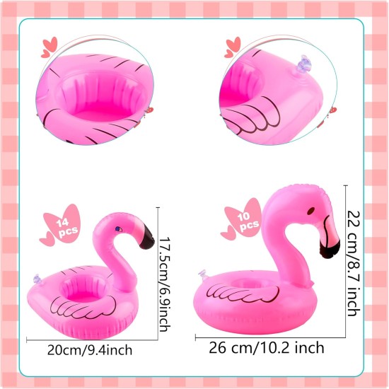 Sonarun 24 Pack Inflatable Flamingo Drink Holder Flamingo Drink Float Blow Up Flamingo Cup Holder for Summer Hawaiian Beach Party Pool Water Games, 2 Sizes Sonarun 24 Pack Inflatable Flamingo Drink Holder Flamingo Drink Float Blow Up Flamingo Cup Holder for Summer Hawaiian Beach Party Pool Water Games, 2 Sizes