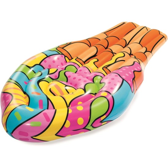 Bestway Colorful Ice Cream Shaped Inflatable Pool Mattress ,Cranberry, Large ,43185-19