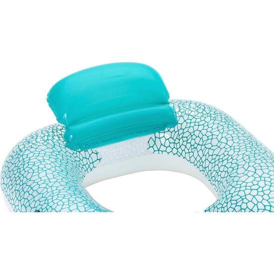 Bestway inflatable float with pillow Blue/White One Size 43097 Bestway inflatable float with pillow Blue/White One Size 43097