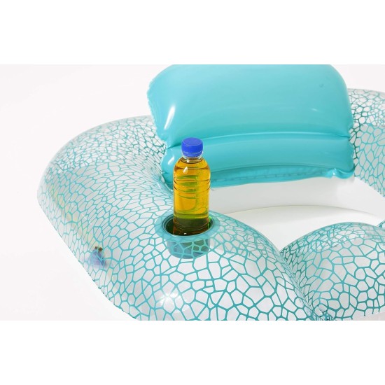 Bestway inflatable float with pillow Blue/White One Size 43097 Bestway inflatable float with pillow Blue/White One Size 43097