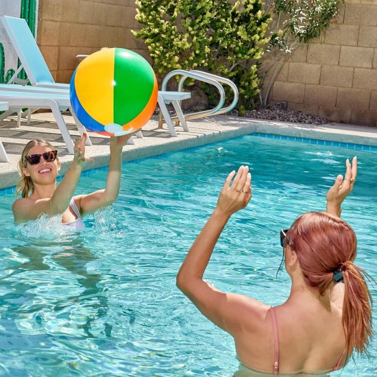 2 Pack Beach Balls, 20 Inch Beach Balls, Rainbow Color Pool Toys Pool Balls for Swimming Pool, Beach Toys Inflatable Ball for Summer Parties and Water Games 2 Pack Beach Balls, 20 Inch Beach Balls, Rainbow Color Pool Toys Pool Balls for Swimming Pool, Beach Toys Inflatable Ball for Summer Parties and Water Games
