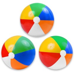 Cedtioaus 16" Beach Balls for Kids, 3 Pcs Beach Balls Bulk, Inflatable Beach Ball, Pool Party Decorations, Beach Toys for Summer Water Games