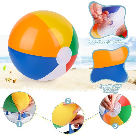 FUTUREPLUSX 4PCS Beach Balls for Kids, 12inch Beach Ball Bulk Inflatable Pool Beach Balls Bulk for Summer Beach Pool Party Supplies FUTUREPLUSX 4PCS Beach Balls for Kids, 12inch Beach Ball Bulk Inflatable Pool Beach Balls Bulk for Summer Beach Pool Party Supplies