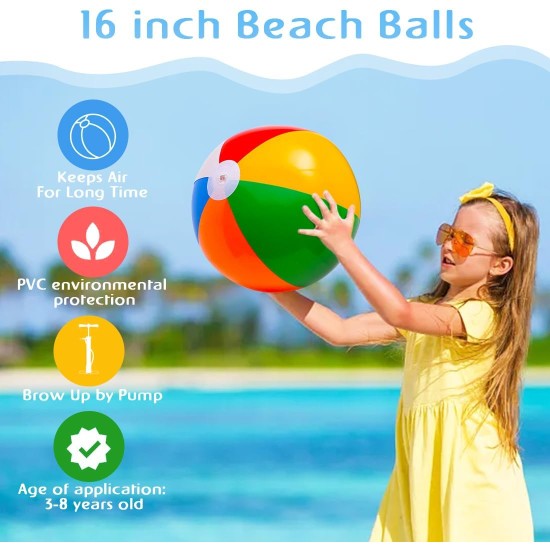 WEILAIDI Beach Balls 16'' - 3 Pack Inflatable Beach Balls for Kids,Pool Balls Pool Toys for Kids Birthday Party Supplies Favors Luau Decorations,Beach Balls Bulk Summer Water Games Fun Gifts WEILAIDI Beach Balls 16'' - 3 Pack Inflatable Beach Balls for Kids,Pool Balls Pool Toys for Kids Birthday Party Supplies Favors Luau Decorations,Beach Balls Bulk Summer Water Games Fun Gifts