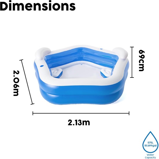 Bestway 7' x 6'9" x 27"/2.13m x 2.06m x 69cm family fun pool Bestway 7' x 6'9" x 27"/2.13m x 2.06m x 69cm family fun pool