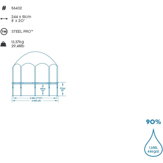Bestway BWAY POOL SPLASH N SHADE 244X51 Bestway BWAY POOL SPLASH N SHADE 244X51