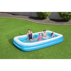 Bestway Family Pool Rectangular 305X183X46 cm Blue, 54150, Bestway Family Pool, Planschbecken Fã¼R Kinder, Aufblasbar, Blau, 305X183X46 cm
