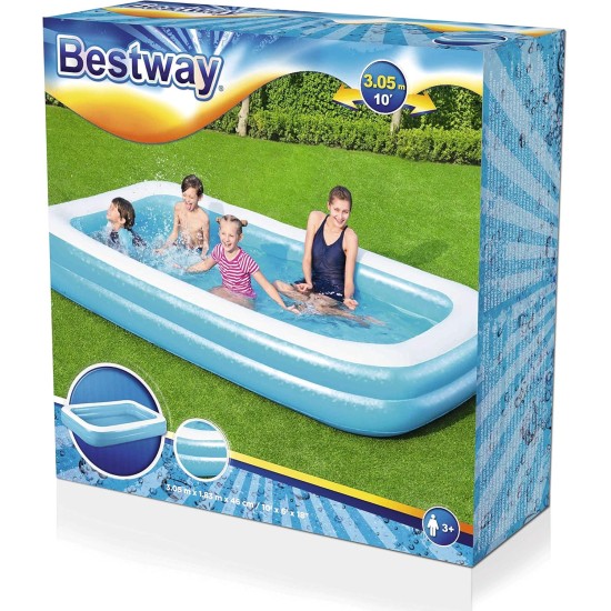 Bestway Family Pool Rectangular 305X183X46 cm Blue, 54150, Bestway Family Pool, Planschbecken Fã¼R Kinder, Aufblasbar, Blau, 305X183X46 cm Bestway Family Pool Rectangular 305X183X46 cm Blue, 54150, Bestway Family Pool, Planschbecken Fã¼R Kinder, Aufblasbar, Blau, 305X183X46 cm