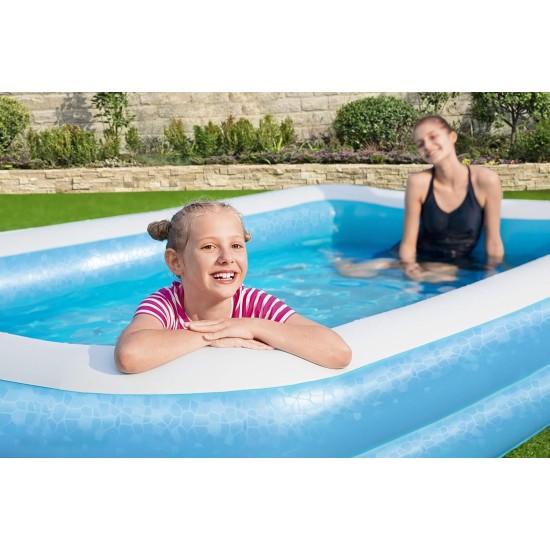 Bestway Family Pool Rectangular 305X183X46 cm Blue, 54150, Bestway Family Pool, Planschbecken Fã¼R Kinder, Aufblasbar, Blau, 305X183X46 cm Bestway Family Pool Rectangular 305X183X46 cm Blue, 54150, Bestway Family Pool, Planschbecken Fã¼R Kinder, Aufblasbar, Blau, 305X183X46 cm