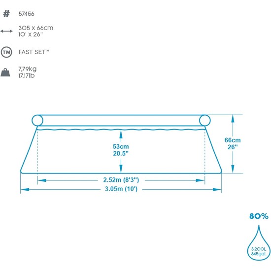 Bestway Fast Set 10' x 26''/3.05m x 66cm Pool Bestway Fast Set 10' x 26''/3.05m x 66cm Pool