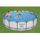 Bestway steel pro max above-ground pool complete set with filter pump, diameter 457 x 107 cm, grey, round Bestway steel pro max above-ground pool complete set with filter pump, diameter 457 x 107 cm, grey, round