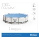 Bestway steel pro max above-ground pool complete set with filter pump, diameter 457 x 107 cm, grey, round Bestway steel pro max above-ground pool complete set with filter pump, diameter 457 x 107 cm, grey, round