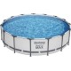 Bestway steel pro max above-ground pool complete set with filter pump, diameter 457 x 107 cm, grey, round Bestway steel pro max above-ground pool complete set with filter pump, diameter 457 x 107 cm, grey, round