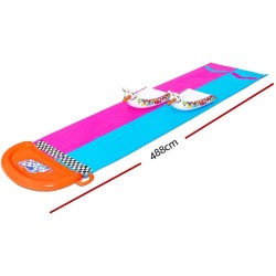 Bestway H2OGO! 2er-Wasserrutsche mit aufblasbaren Lama-Schwimmtieren 487 cm