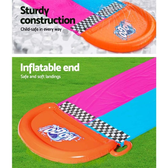 Bestway H2OGO! 2er-Wasserrutsche mit aufblasbaren Lama-Schwimmtieren 487 cm Bestway H2OGO! 2er-Wasserrutsche mit aufblasbaren Lama-Schwimmtieren 487 cm